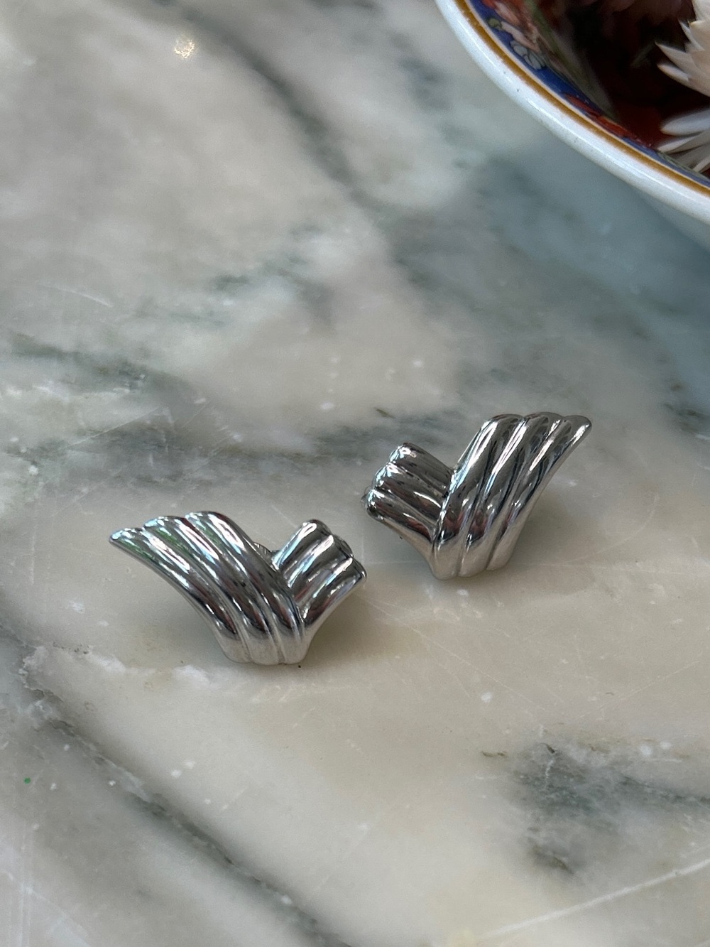 Trifari Silver Wing Earrings